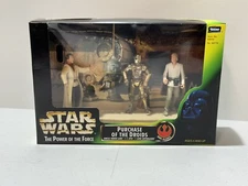 STAR WARS POWER OF THE FORCE PURCHASE OF THE DROIDS UNCLE OWEN C-3PO LUKE NEW