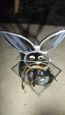 sehr schöner Teelichhalter ,Tiffany, Bleiverglasung "HASE",  gebraucht