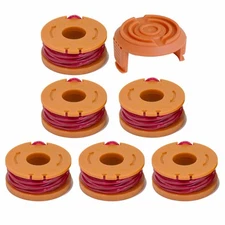 WORX WA0010 6 pack Replacement Spool Line with 1 Pack  Spool Cap Cover