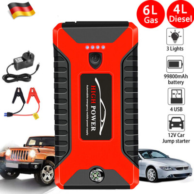 99800MAH AUTO KFZ STARTHILFE JUMP STARTER 12V LADEGERÄT BOOSTER PKW POWER BANK