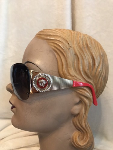 Gafas de sol VERSACE RED DORADAS MODELO 2135-B, ORO MEDUSA ESTRÁS - Imagen 7 de 12