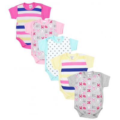 TupTam Baby Mädchen Kurzarm Wickelbody Baumwolle 5er Set 