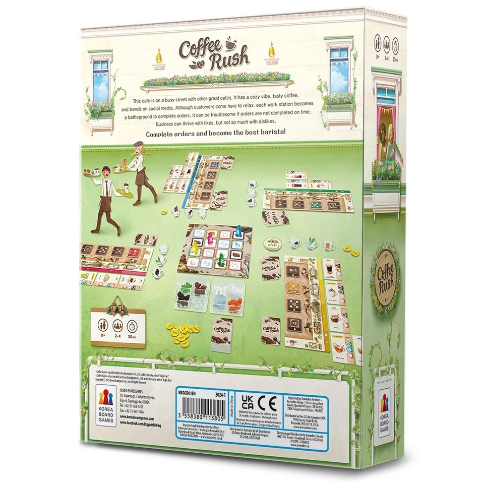 Coffee Rush Board Game Korea Board Games KBGCR01EN Cafe Barista Family - Image 2 of 4