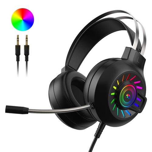 Auriculares para juegos Auriculares LED USB con cable para PC Laptop PS4 Computadora MAC con micrófono - Imagen 16 de 20