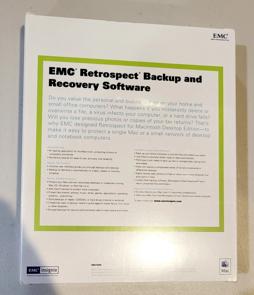 EMC RETROSPECT 6.1 SMALL BUSINESS SERVER STANDARD Backup & Recovery For MAC - Image 2 of 4