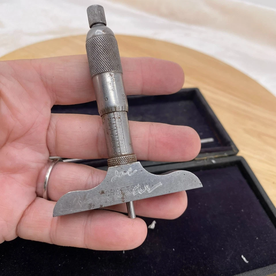 Craftsman Depth Micrometer Vintage Made In USA W/Case - Image 3 of 4