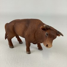 Schleich Rodeo Bull PVC 5" Figure Hand Painted Brown Cattle Farm World Toy 2015