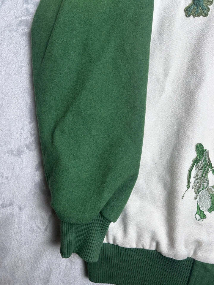 Chaqueta Universitaria Vintage Lifted Research Group Hombres 2XL Verde Lana LRG Niños Jugar Foto 4 de 4