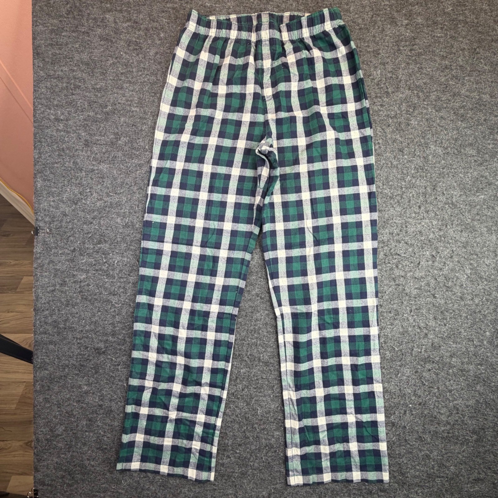 Gap Star Wars Pajama Pants Kids Size 14 Green Plaid Recycled Sleepwear