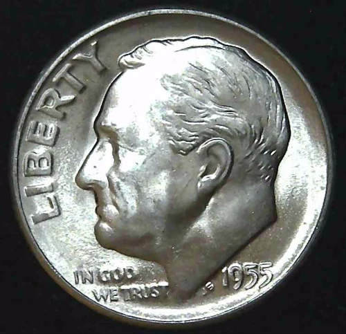 1955-S 10C Roosevelt Dime BU 90% Silver 26owt0302-2