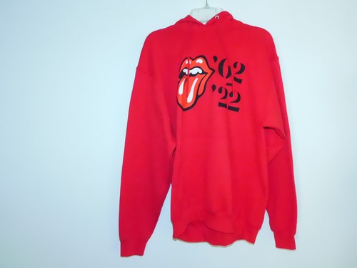 Rolling Stones Autograph Series Pullover Kangaroo Pockets Hoodie In Red Size M