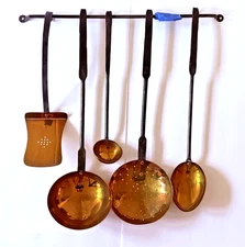 1970s Unused Colonial Williamsburg Hand-Forged 6-Piece Kitchen Utensil/Tool Set