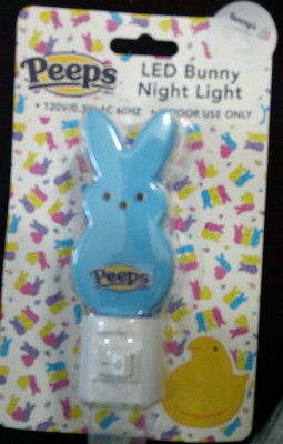 NEW blue easter PEEPS bunny plug in LED night light