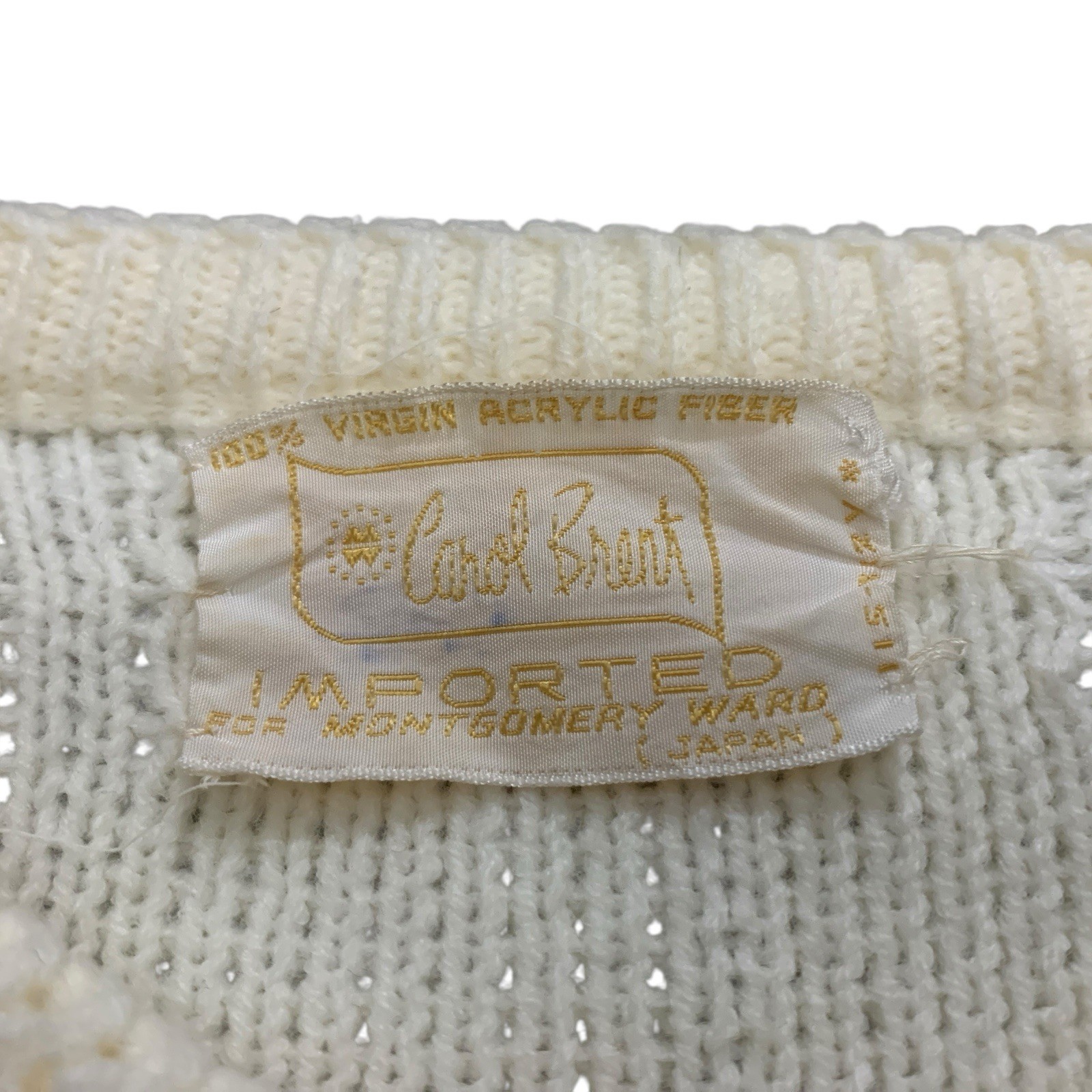 Vintage Carol Brent Cardigan Sweater Size 40 (Large) Knit Montgomery Ward 70s