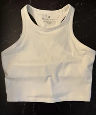 Spiritual Gangster Racer Back Crop Tank in White-Size Large NWT
