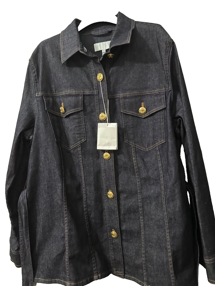 Chaqueta vaquera de diseñador Escada con cinturón talla 44 (US 14) Foto 3 de 4