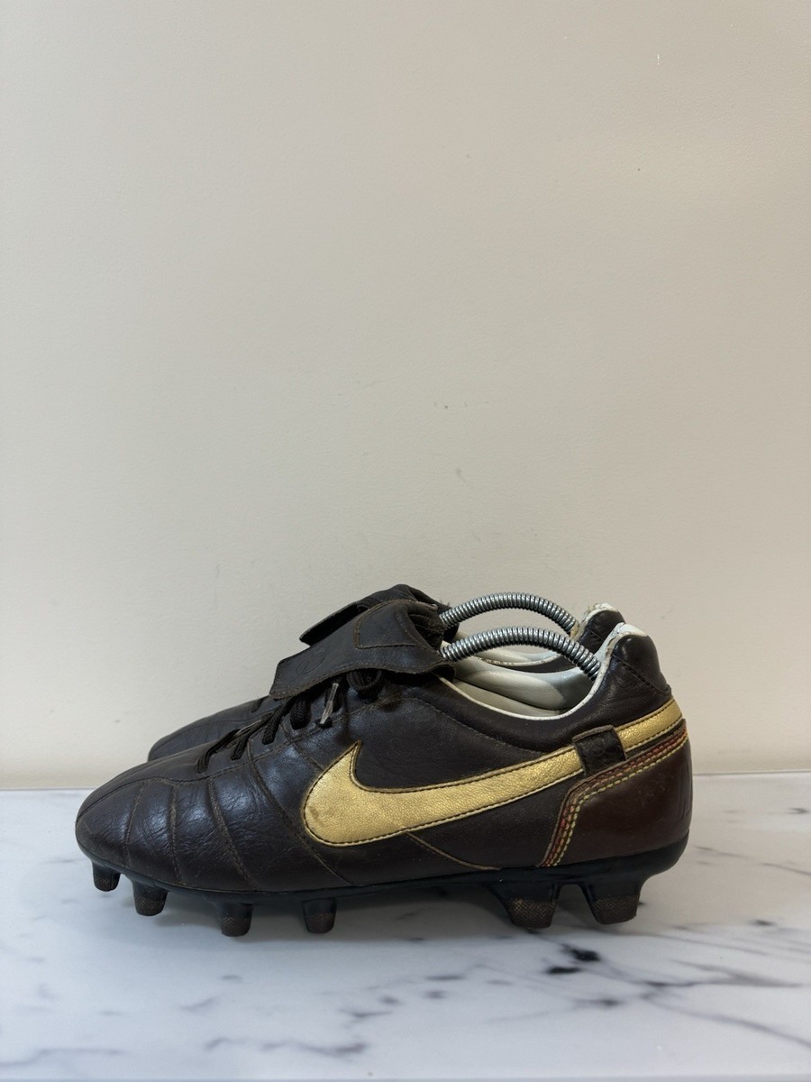 Nike Tiempo R10 Ronaldinho FG Brown Leather RARE US 9 Soccer