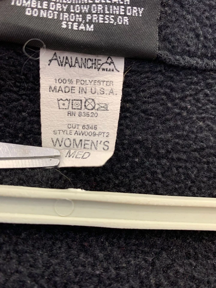 Chaqueta polar negra con cremallera completa Avalanche Wear Performance para mujer hecha en EE. UU. M#30 Foto 4 de 4