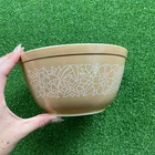 Vintage Pyrex 402 Tan Woodland Mixing Bowl 1.5Qt