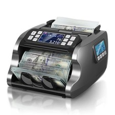 Money Counter Machine Dual Display CIS UV IR MG Counterfeit Detection Black