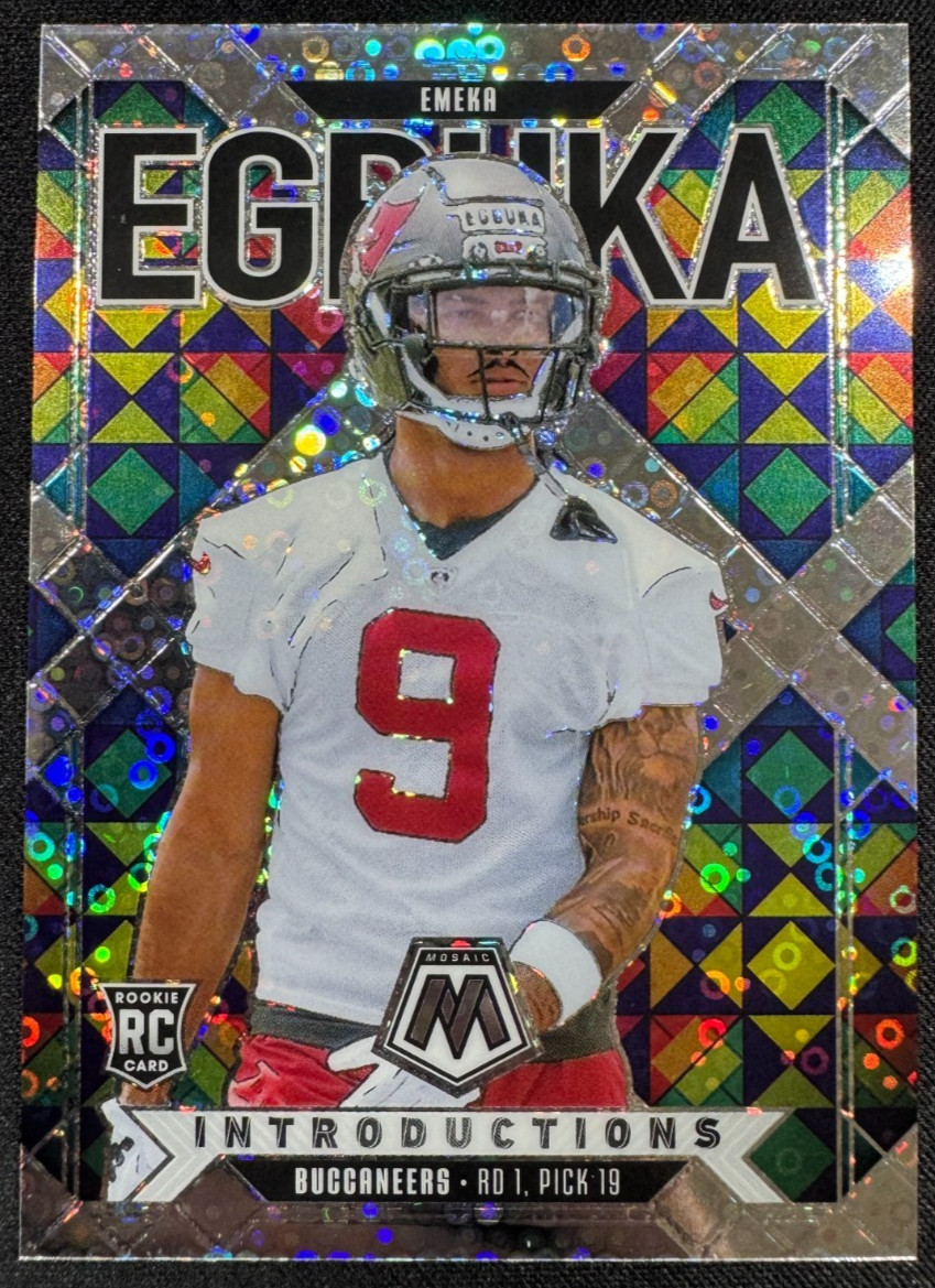 2025 Mosaic #1 Emeka Egbuka Introductions No Huddle Prizm (RC) - Buccaneers