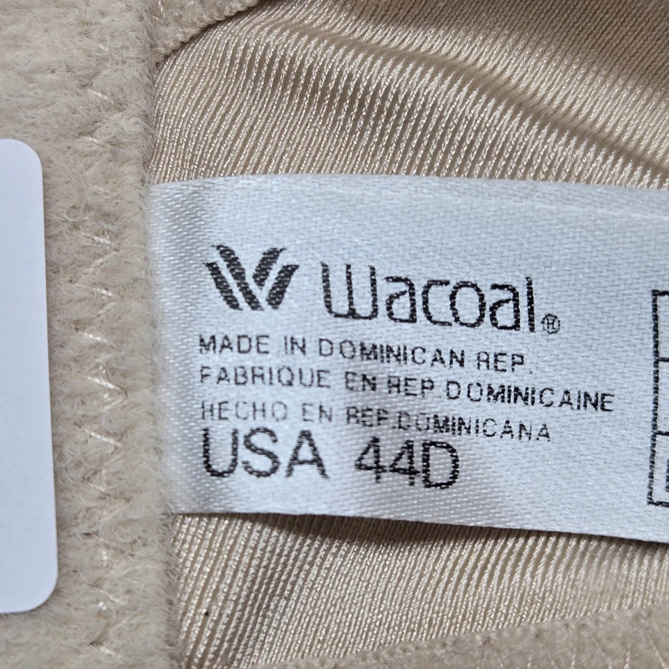 Sutiã feminino Wacoal 44D bege floral cobertura total minimizador de renda com fio - Imagem 3 de 4