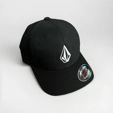 Volcom Full Stone Flexfit Hat Youth One Size Black White