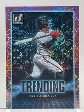 Ozzie Albies 2021 Donruss #TR4 Trending Pink Fireworks