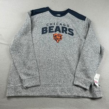 Chicago Bears Sweatshirt Mens 3XL Gray Crew Neck NFL Football Long Sleeves NWT