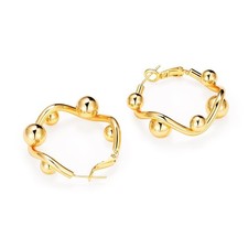 Chunky Gold Hoop Earrings for Women 18K Gold Plated Thick Hoops Earrings Smal...