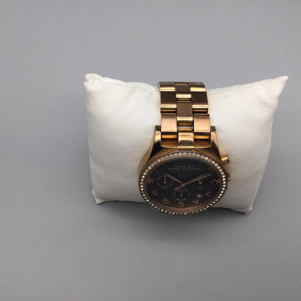 Marc by Marc Jacobs Watch Womens 39mm Chronograph Date Black Crystas New Battery - Image 3 of 4