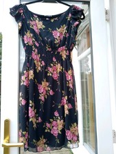 Black floral tea dress size 10 Couture 