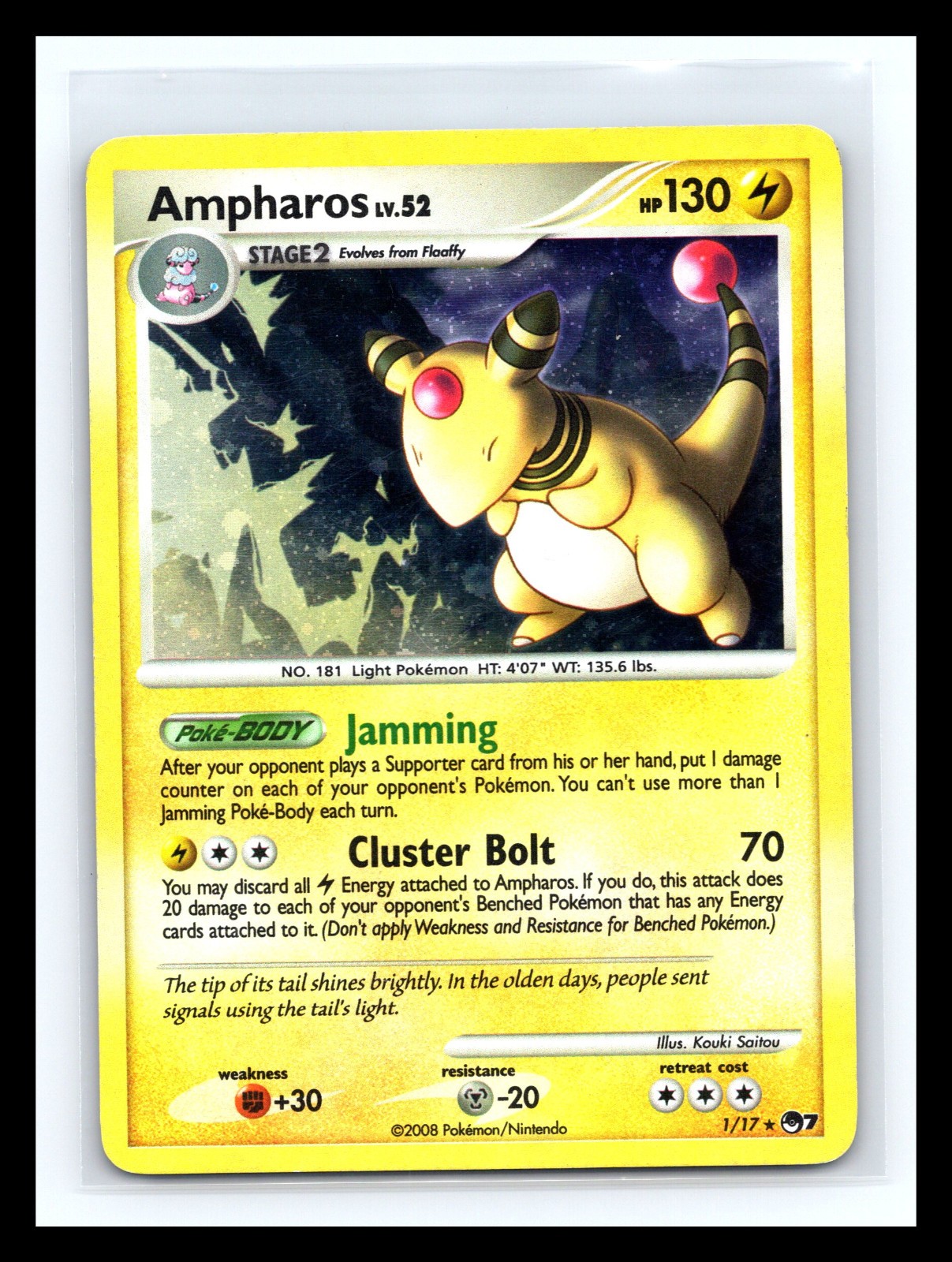 💥 Pokémon TCG Ampharos 1/17 Holo Rare POP Series 7 HOLO Promo
