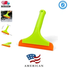 Compact Multi-Purpose Silicone Squeegee - 7.5'' Long Handle for Home & Auto