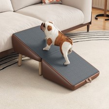 Foldable Wooden Dog Stairs for Small Dogs  Cats, 2-in-1 Ramp