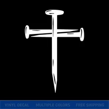† Christian Cross Nails – Faith Symbol Car Vinyl Decal Sticker | Weatherproof