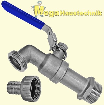Kugelhahn Edelstahl V4A  Garten Hahn Kugelauslaufventil 1/2'' Zoll VA