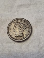 1854 ** GROS CENTIME CHEVEUX TRESSÉS **