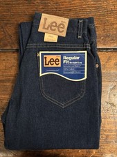 Vintage Lee Jeans Mens 29 x33 Dark Wash Regular Fit Straight Deadstock USA 70s