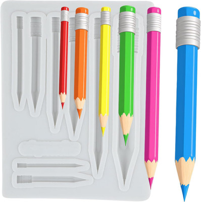 Pencil Polymer Clay Molds School Supplies Pencil Silicone Mold for Epoxy Resin C