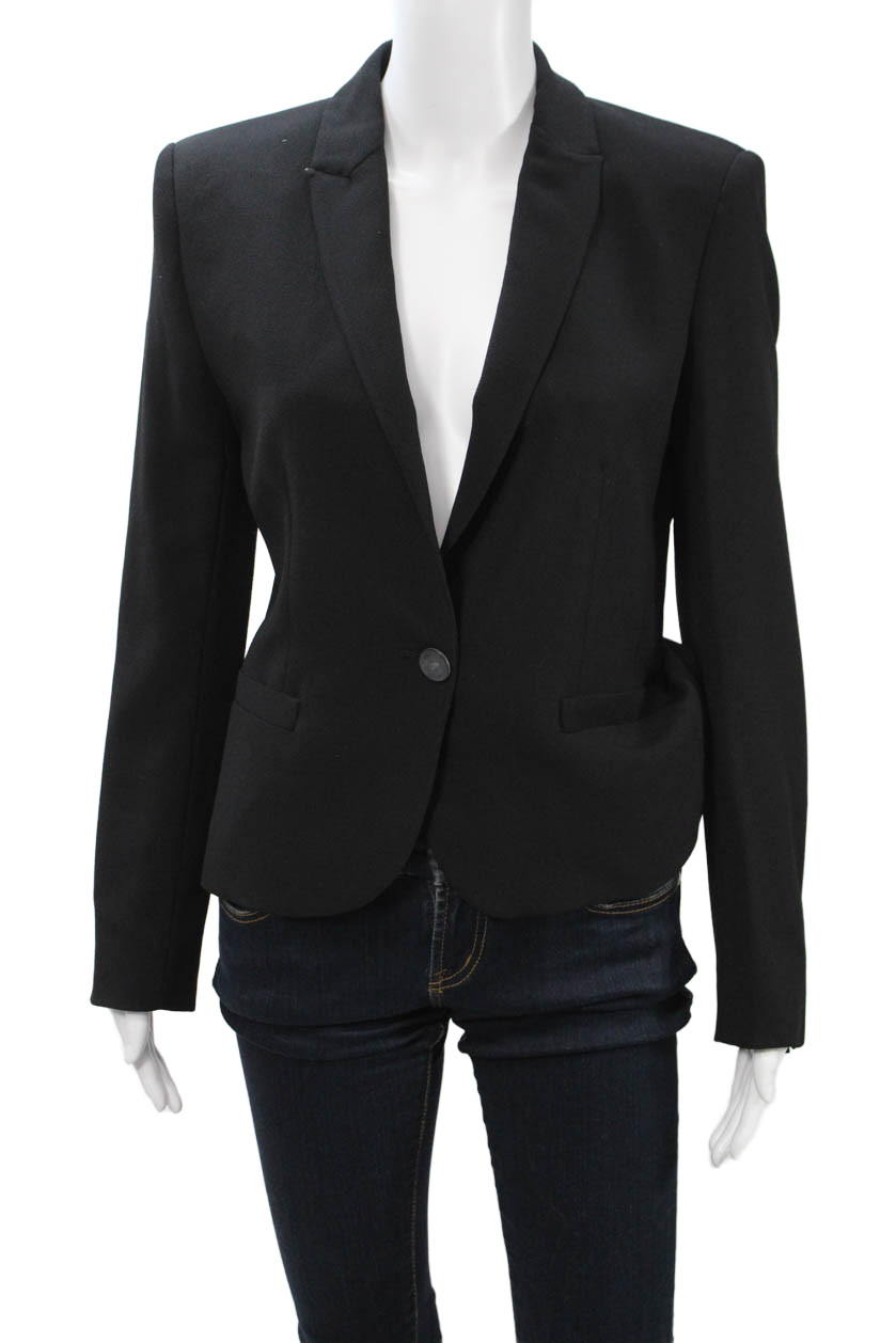 Zara Basic Womens Black Solid Polyester Blend But… - image 1