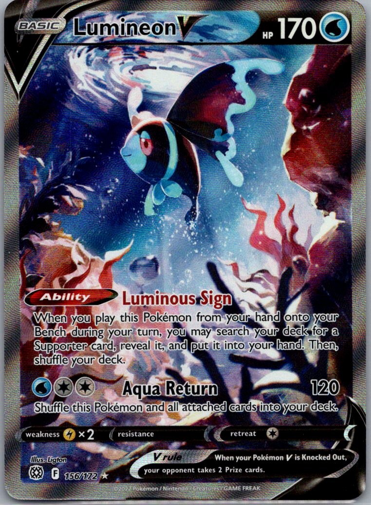 Lumineon V 156/172 Alternate Art  Ultra Rare Pokemon Card SWSH09 Brilliant Stars
