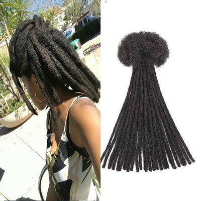 0.6cm Loc Extensions Human Hair 6-12 Inch 50 Strands Dreadlock Extensions Hum...