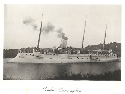France, Cherbourg, Marine Militaire, Torpilleurs Vintage albumen print Tirage
