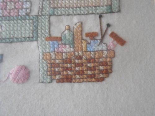 Sewing Craft Seamstress Cross Stitch Prof Matted & Framed OD 21x19 ID 16x14 - Picture 9 of 12