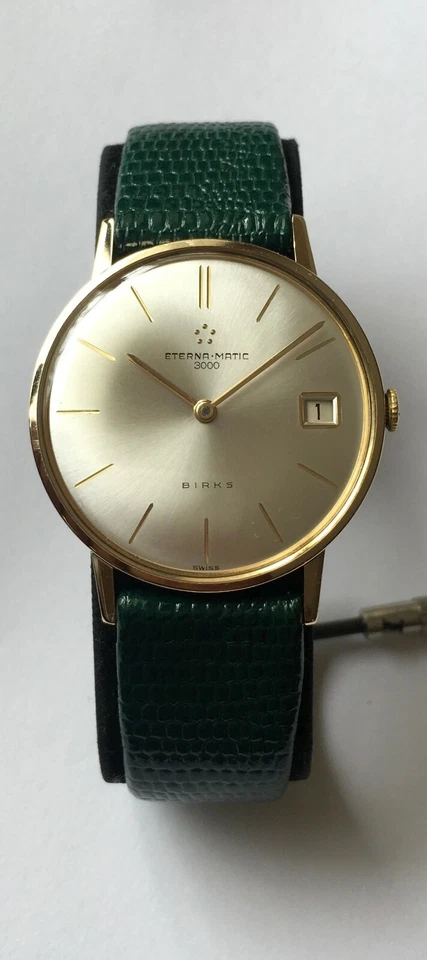 Vintage Eterna Matic 3000 Birks Automatic Ultra Flat RARE with BOX Foto 2 de 4