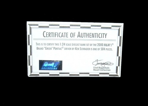 Ken Schrader Revell #36 M&M's Green 2000 Pontiac Grand Prix Bank Set - Picture 8 of 10