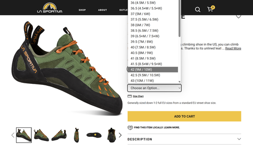 $89 LA SPORTIVA Tarantulace Climbing Shoe | Olive/Tiger | EU 42 US 9 Men 10 Lady - Picture 7 of 11
