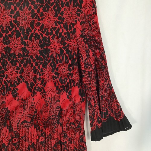 Cato Pleated Tunic Dress Women's 14/16W Black Red Boho Whimsigoth Festival - Picture 10 of 20