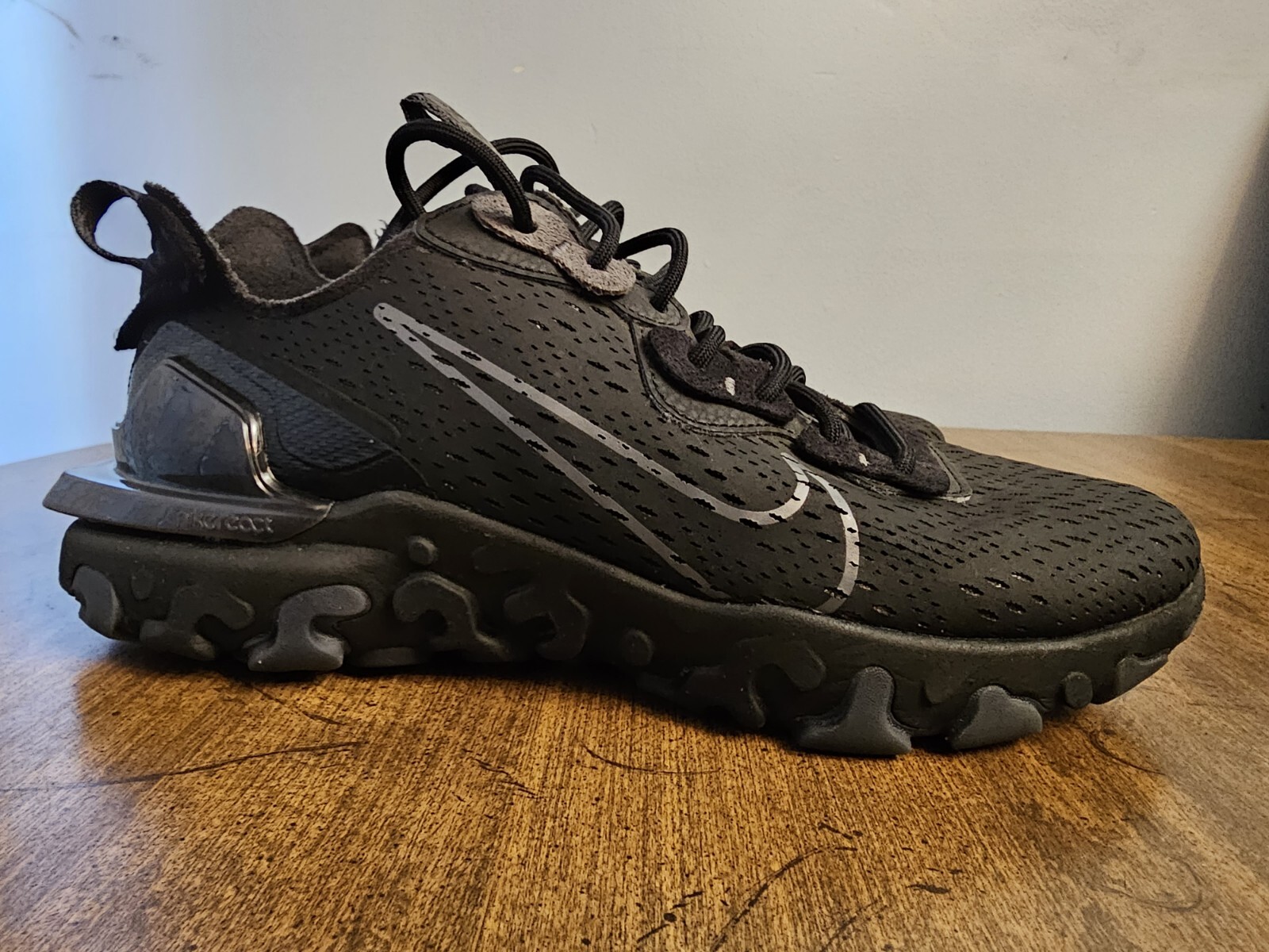 Nike React Vision Triple Black Running Shoes Mens Siz… Gem